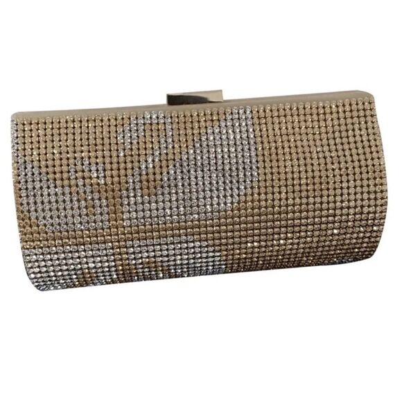 Genuine Swarovski Bag Authentic Swarovski Gold Clutch. - Picture 5 of 17